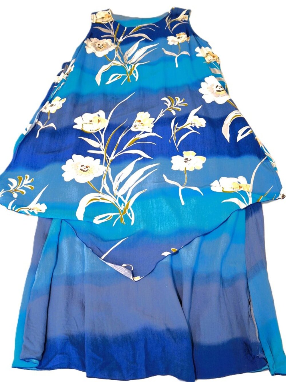 Summer Breathable Tiered Cruise Pool Dress Sz 1X Loose Fit Aqua
